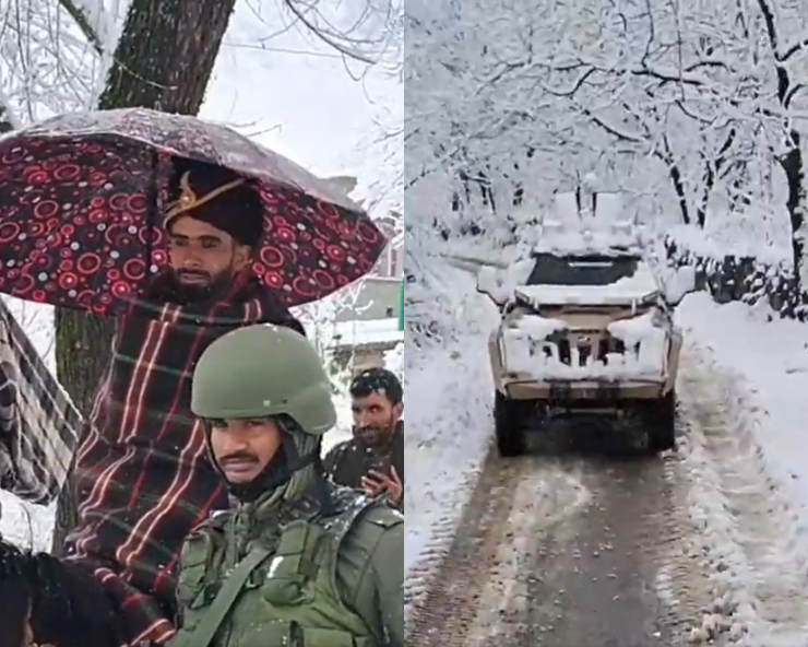 WATCH - In snowbound Tral, CRPF takes stranded groom to his bride's home in armored vehicle