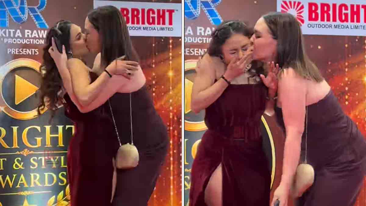 Nikita Rawal Shocked as Female Fan Kisses Her on ...