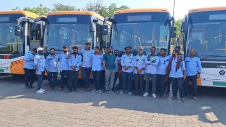 Citybus drivers went on strike in Rajkot due to ...