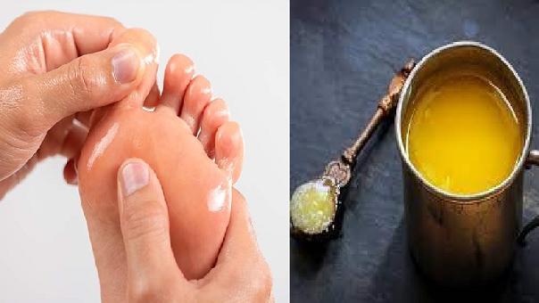 benefits of rubbing ghee on foot