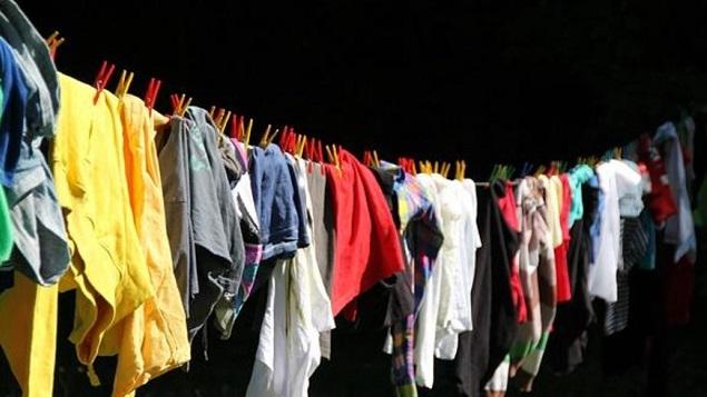 clothes outside at night