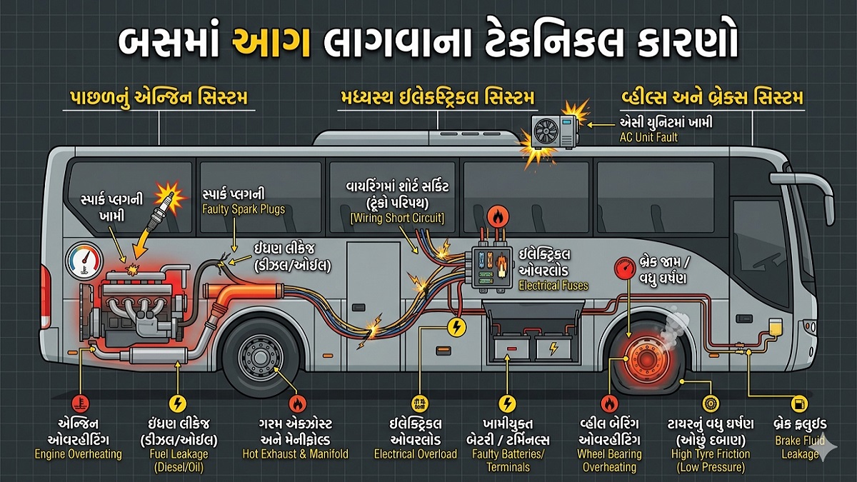 ચાલતી બસમાં કેમ લાગે છે અચાનક આગ? અકસ્માતથી બચવા ...