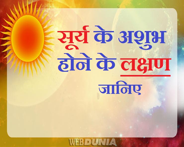 सूर्य के अशुभ होने के पूर्व मिलते हैं ये 15 खास ...