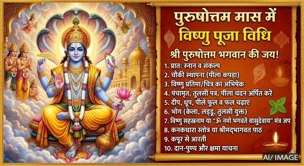 अधिकमास में ऐसे करें भगवान विष्णु की पूजा, मिलेगा अक्षय पुण्य