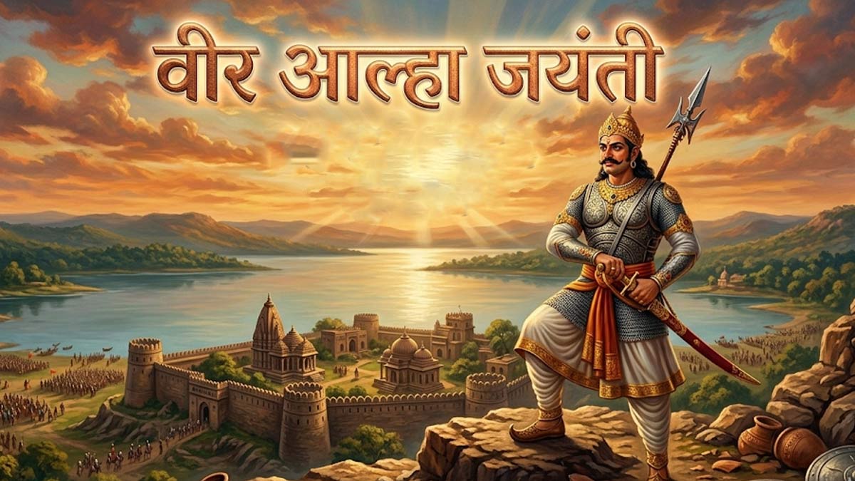 Picture depicting the tales of bravery of Aalha, the great brave warrior of Bundelkhand, on his birth anniversary