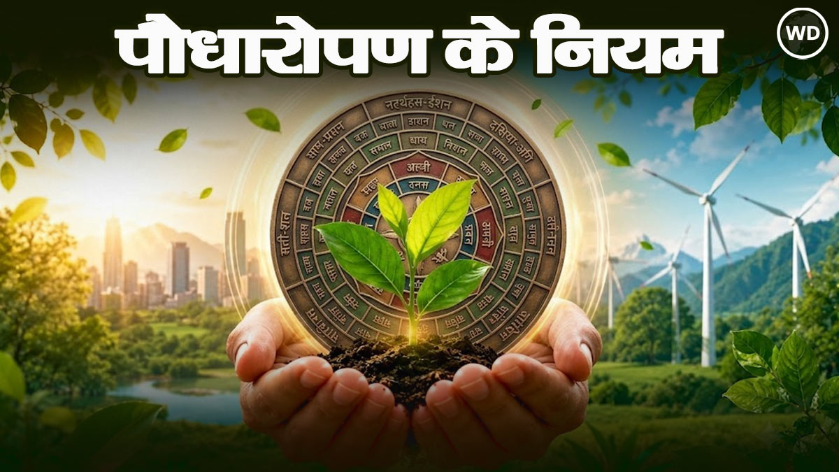 Picture giving information about tree plantation according to Vastu Shastra