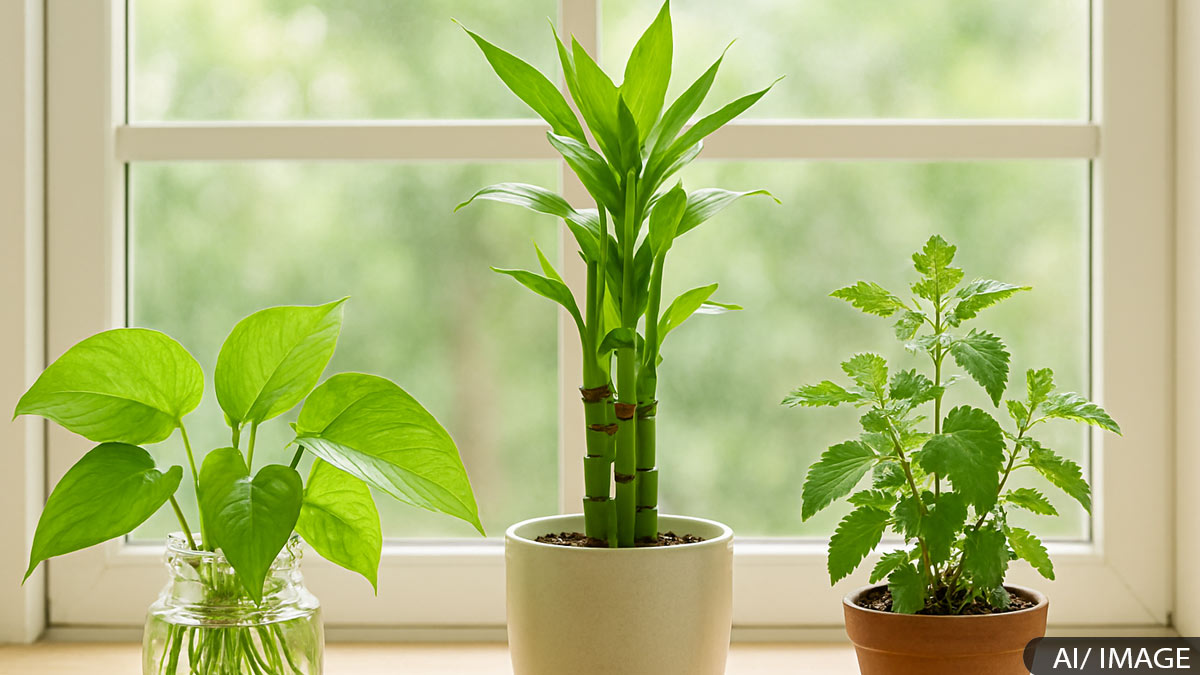 An image providing information on placing plants on the balcony for happiness and prosperity, in accordance with Vastu Shastra