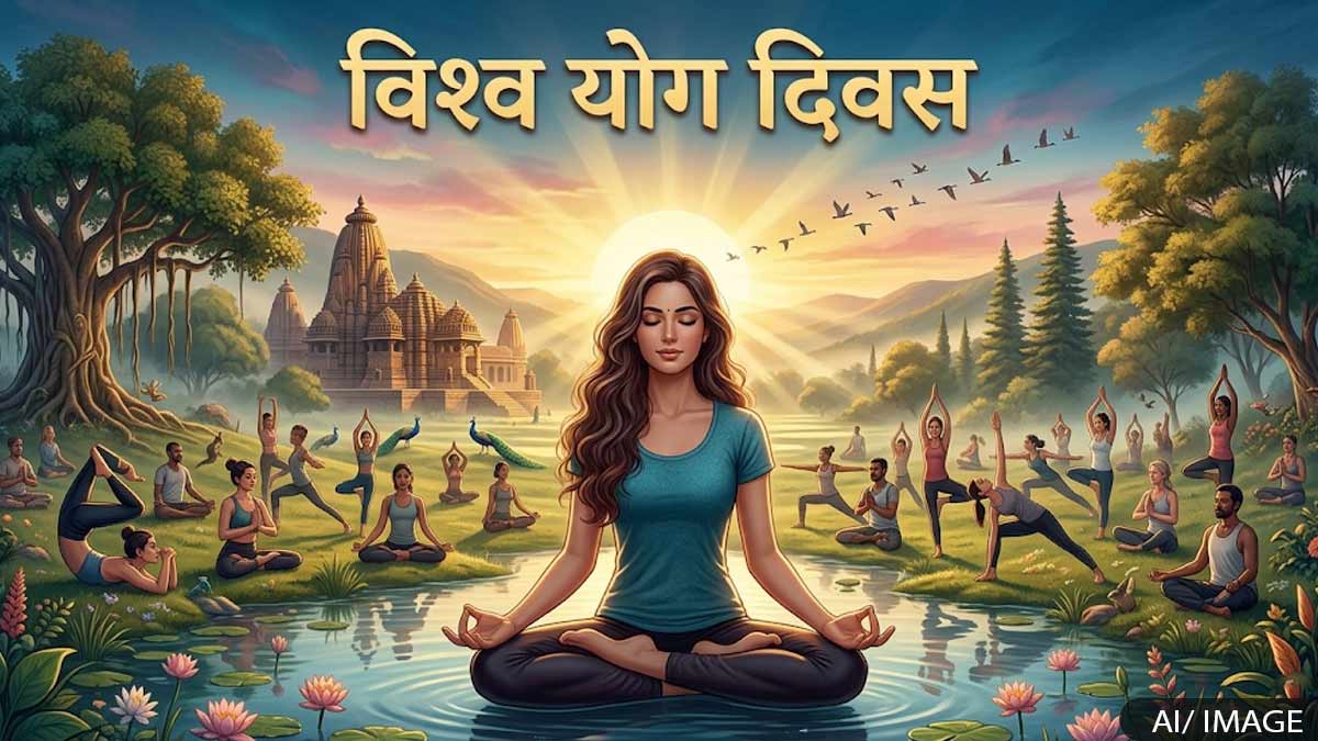 A photo highlighting the importance of yoga on World Yoga Day and inspiring a healthy lifestyle