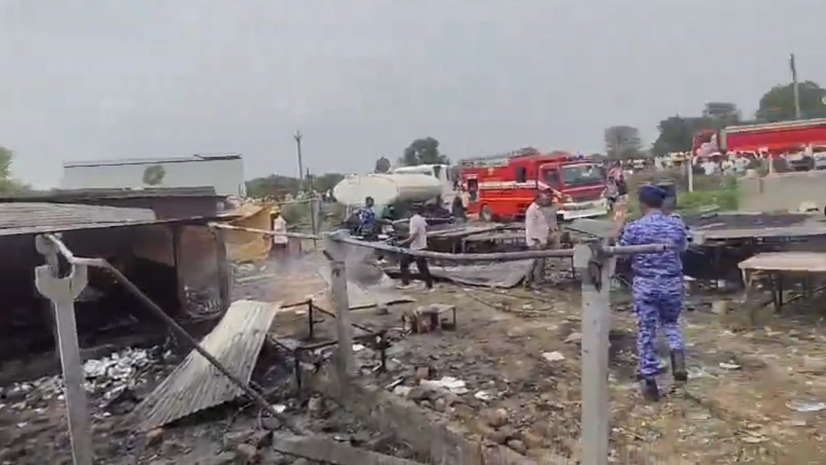 Fire breaks out after explosion at firecracker factory in Ahmedabad