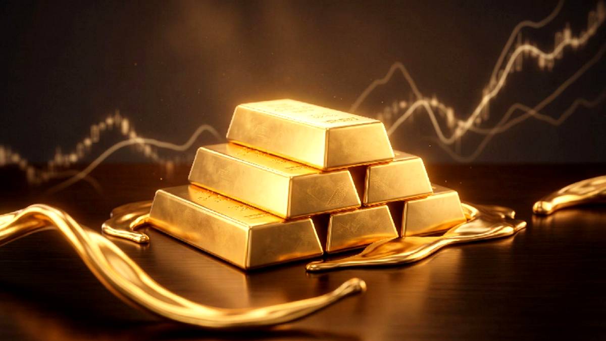 गोल्ड ट्रेडिंग कॉन्सेप्ट, गर्म प्रीमियम टोन में