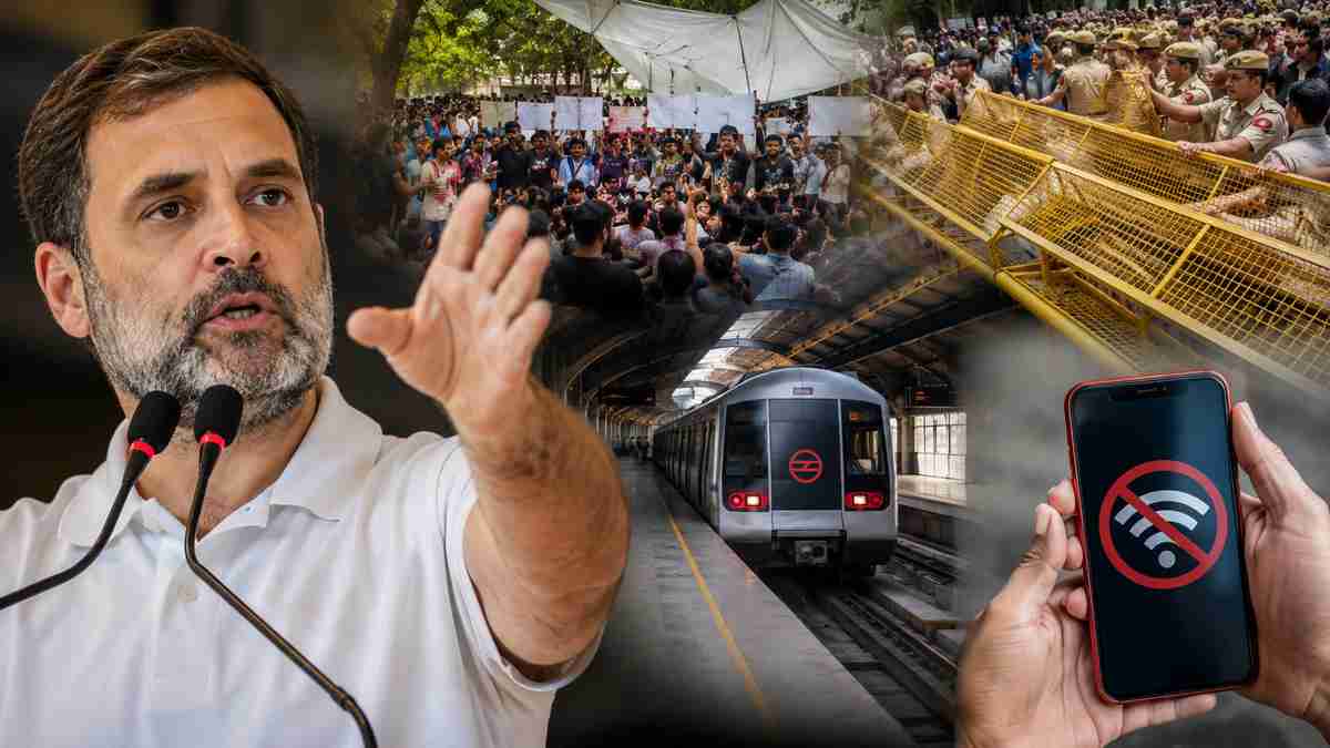 rahul gandhi attacks modi on CJP Protest