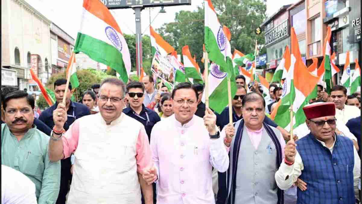 CM Dhami in har ghar tiranga yatra