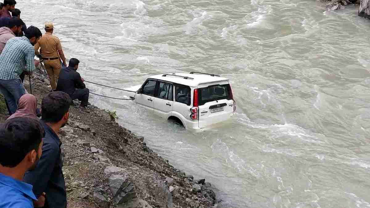 scorpio falls in river