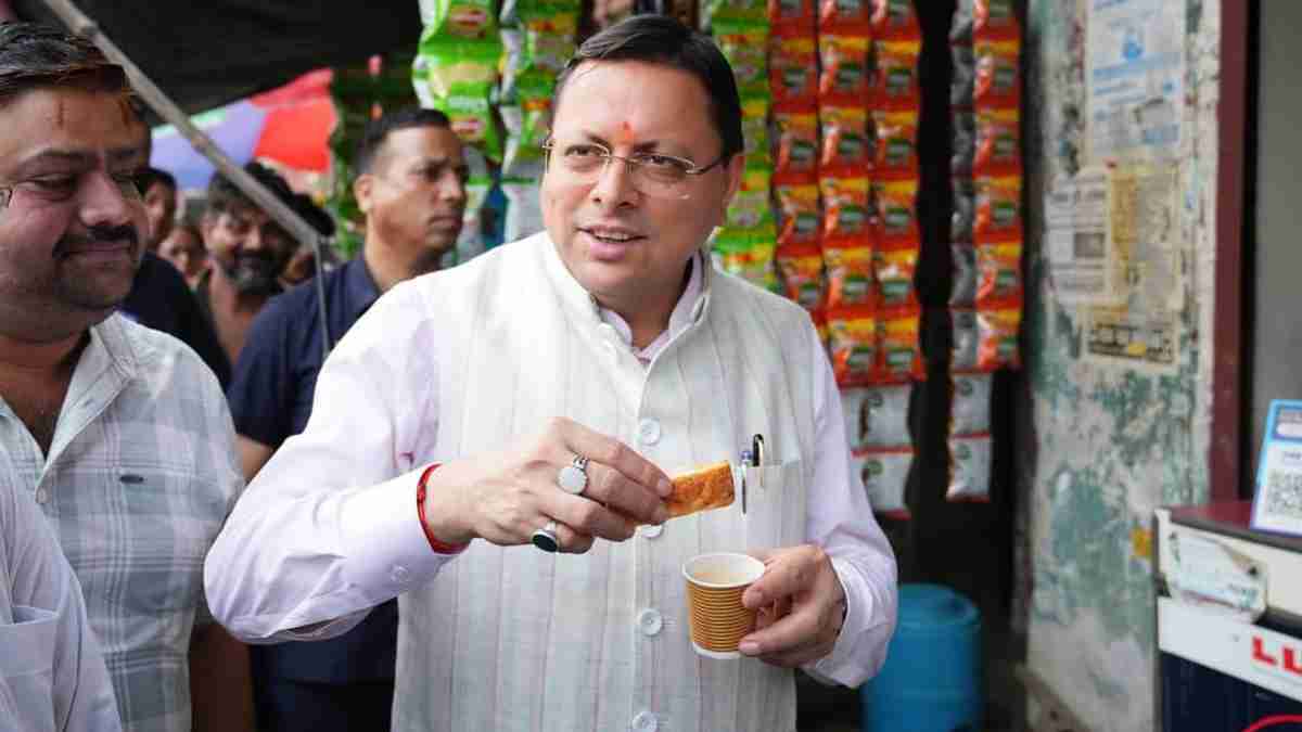 cm dhami chai par charcha
