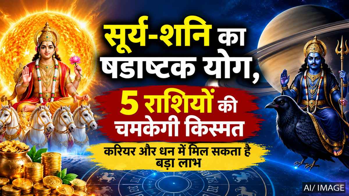 सूर्य-शनि का षडाष्टक योग, 5 राशियों की चमकेगी किस्मत; करियर और धन में मिल सकता है बड़ा लाभ
