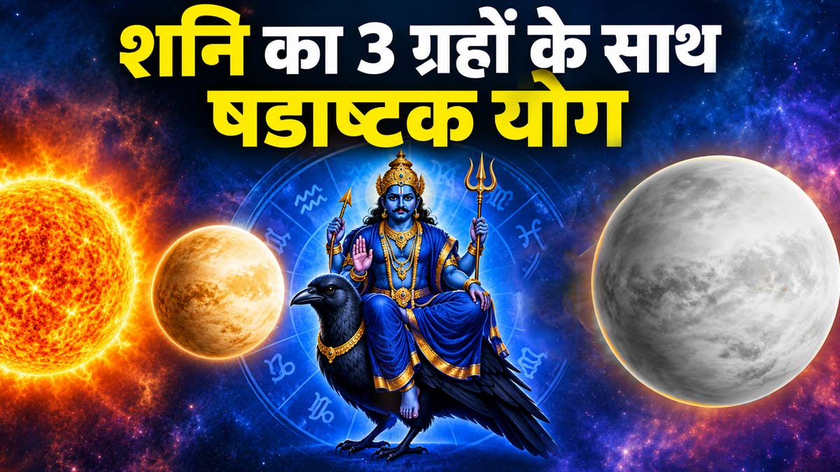 Shani Gochar 2026: शनि का 3 बड़े ग्रहों के साथ दुर्लभ 'षडाष्टक योग', इन 4 राशियों की अचानक चमकेगी किस्मत