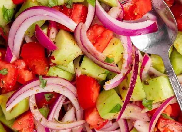 Vegatable Salad, Cucumber Onion Tomato Salad, Cucumber Onion Salad Recipe, How to make cucumber Tomato sald