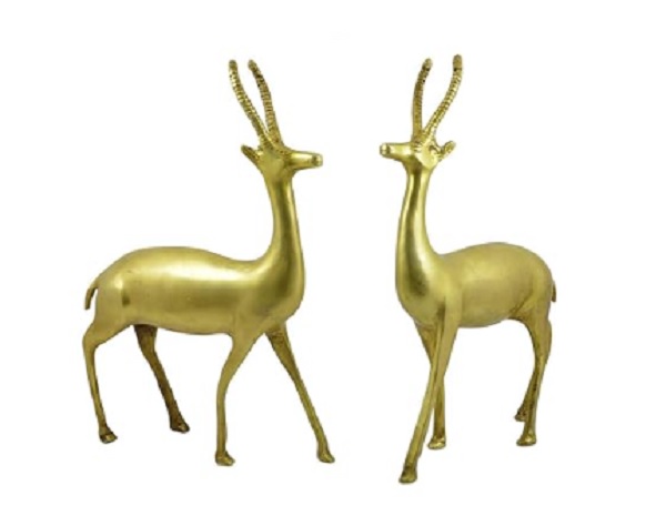 brass deer statue