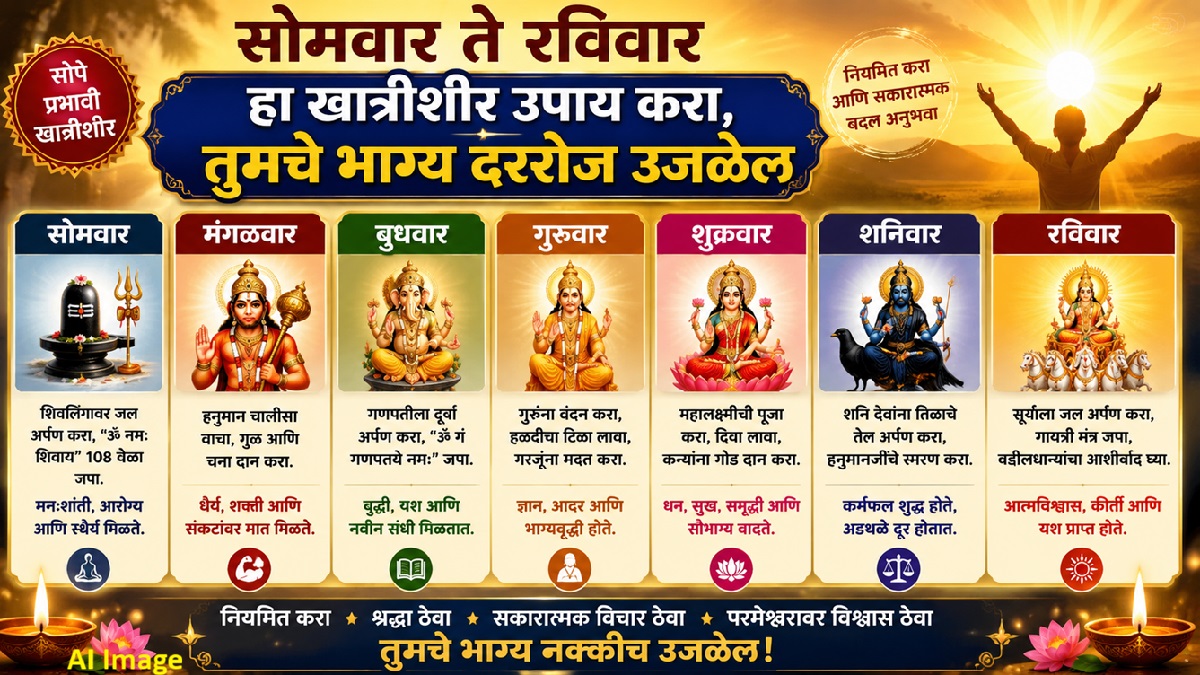 सोमवार ते रविवार हा खात्रीशीर उपाय करा, तुमचे ...
