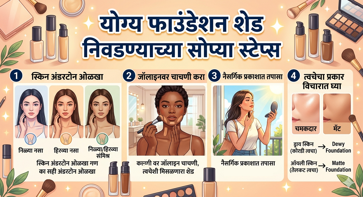 Choose Perfect Foundation Shade ग्लॉसी आणि ...