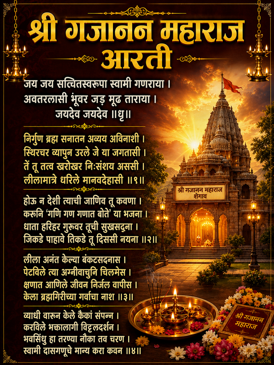 Shegaon Gajanan Maharaj Aarti शेगावच्या माऊलींची ...