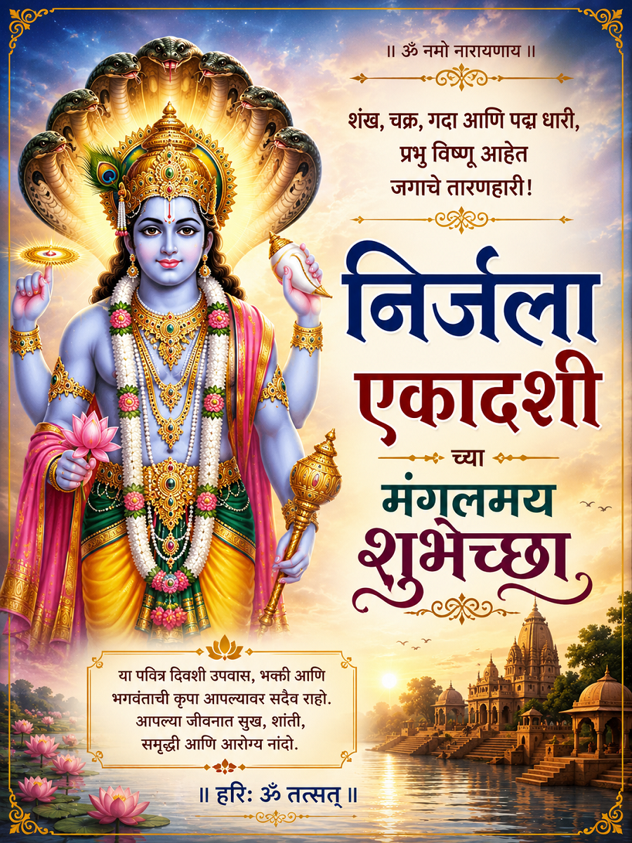 Nirjala Ekadashi 2026 Wishes in Marathi निर्जला ...