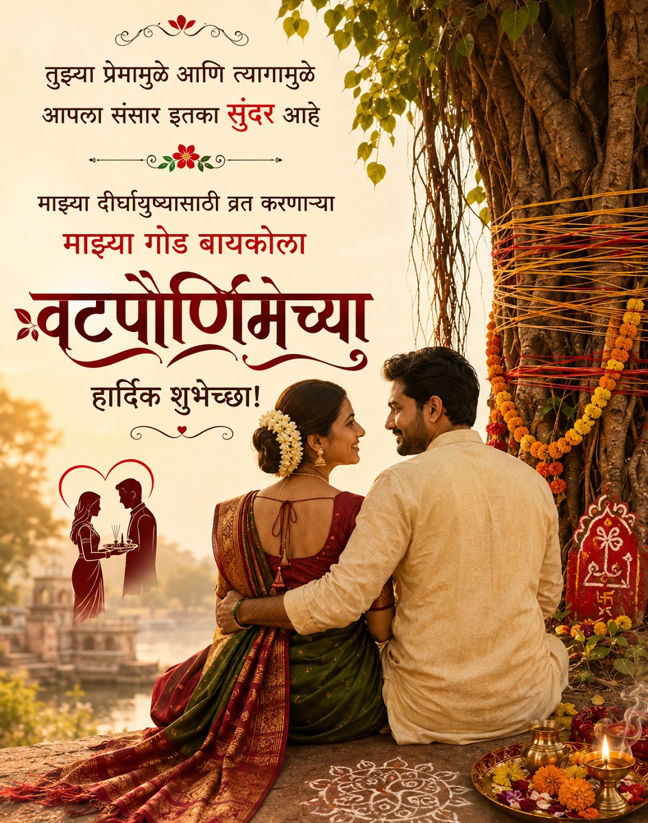 Vat Purnima Wishes for Wife in Marathi पत्नीला ...