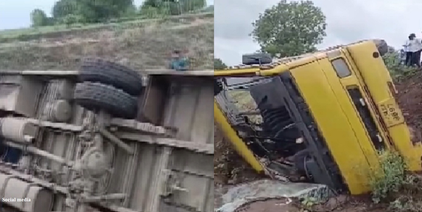 अहिल्यानगरमध्ये ५० मुलांना घेऊन जाणारी स्कूल बस ...