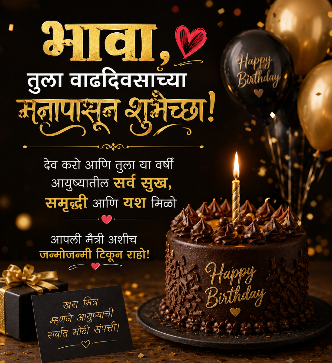Birthday Wishes For Friend in Marathi मित्राला ...