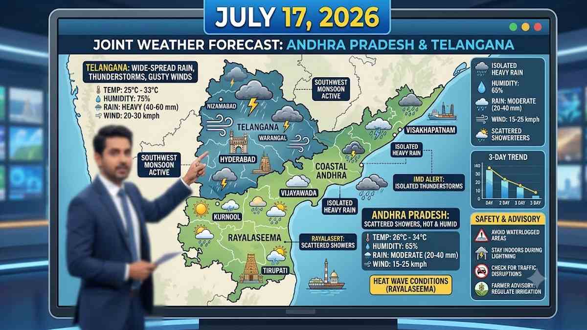 జూలై 17, 2026 నాటి తెలుగు రాష్ట్రాల వాతావరణం ఎలా ...