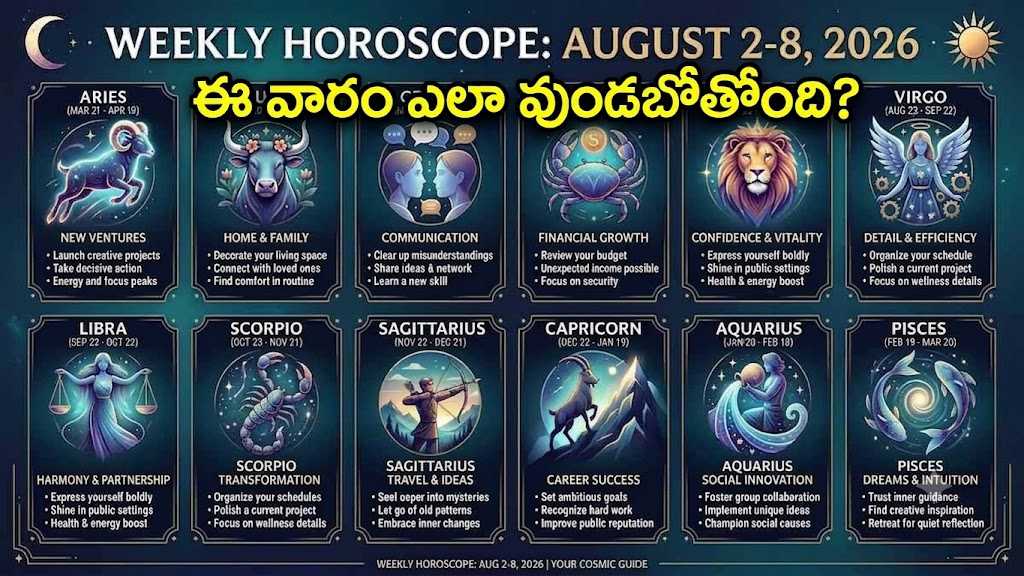 02-08-2026 నుంచి 08-08-2026 వరకు ఫలితాలు, ఈ వారం ...