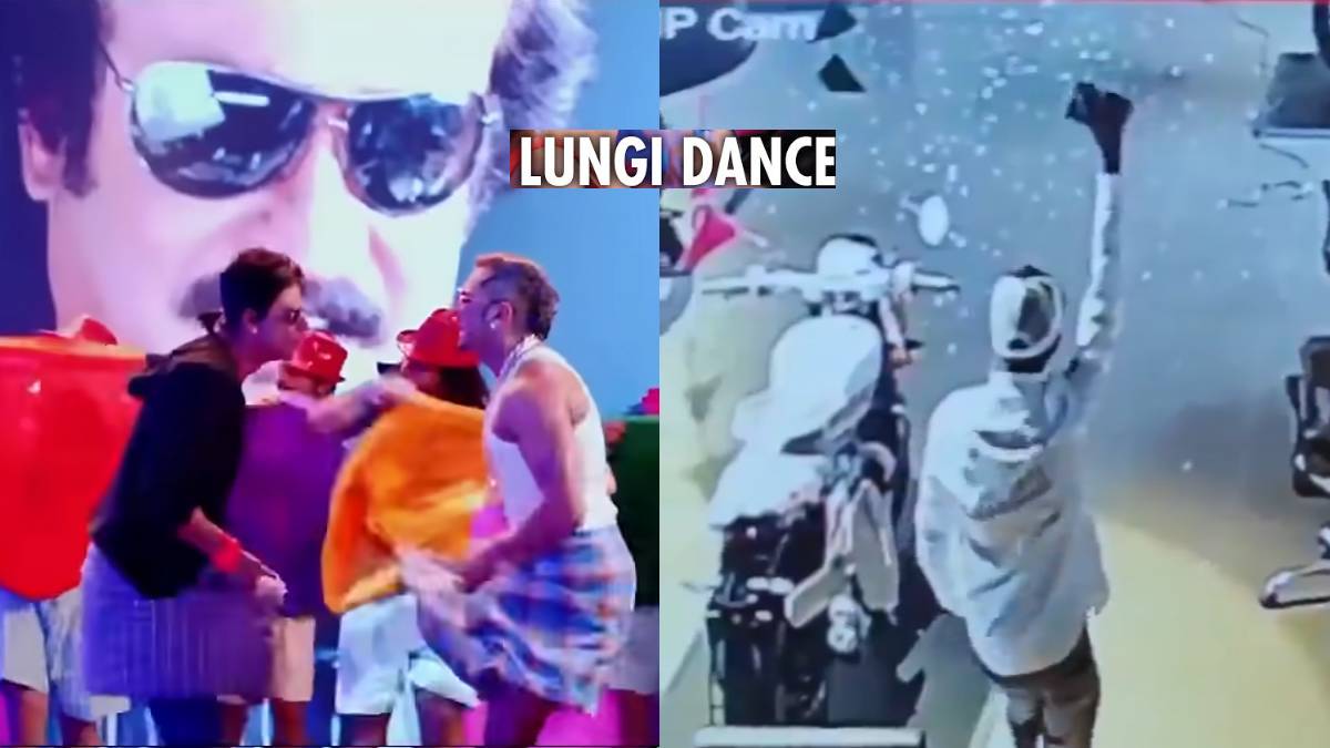 ఆటోమొబైల్ షోరూంలో హ్యాపీగా లుంగీ డ్యాన్స్ చేసి ...