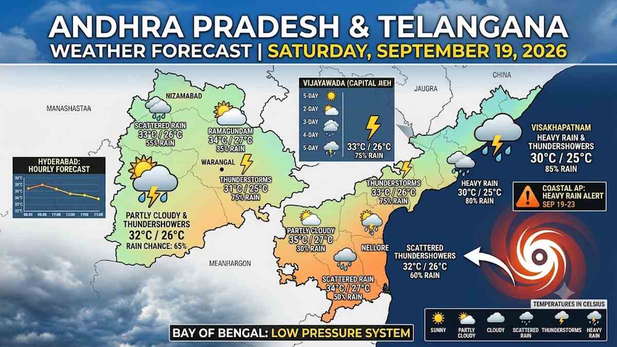 19-09-2026 నాటి తెలుగు రాష్ట్రాల వాతావరణ నివేదిక