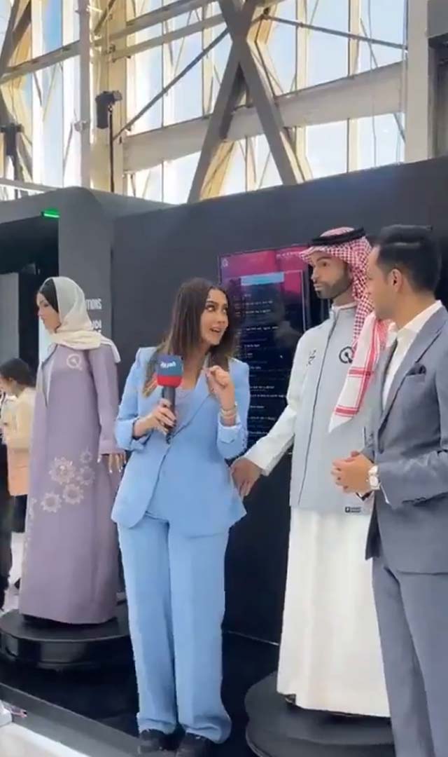 Saudi Arabia's first male robot ‘inappropriately’ touches female TV reporter