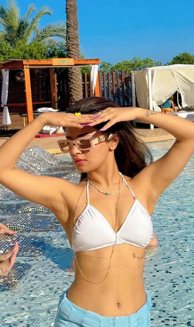 21-yr-old Avneet Kaur sets the temperature soaring in white bikini top