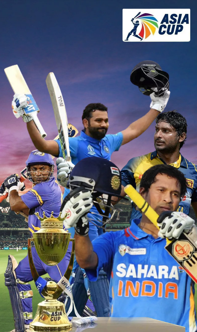 Top 7 players with most runs in Asia Cup (ODI)