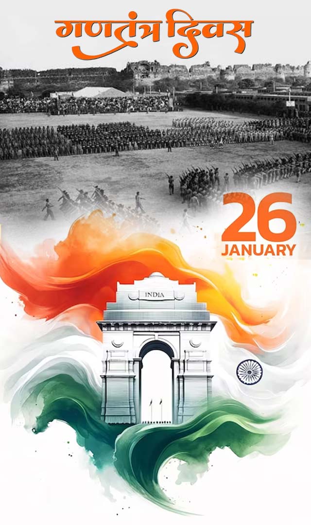 પ્રજાસત્તાક દિવસની પ્રથમ પરેડ ક્યાં યોજાઈ હતી?