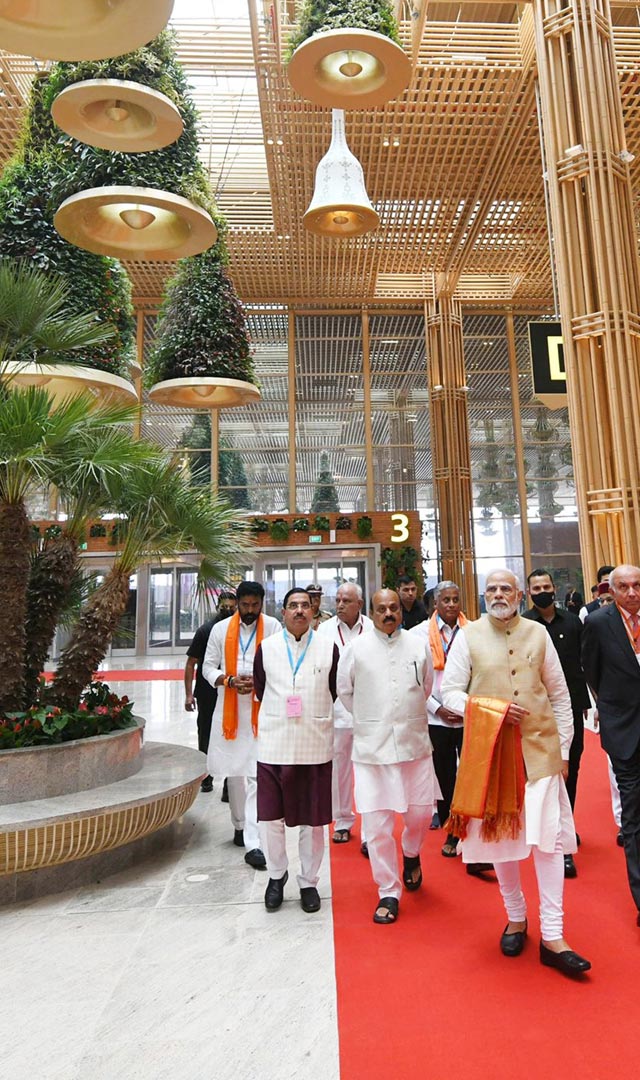 Kempegowda International Airport: हवाई अड्‍डे पर बांस का टर्मिनल