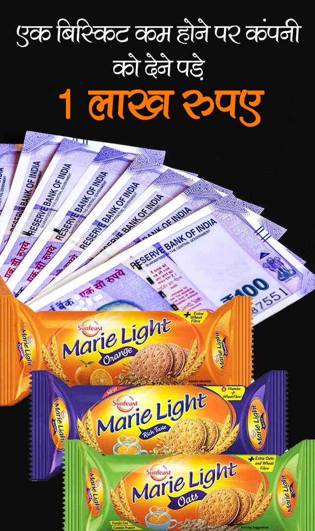 एक बिस्किट कम होने पर कंपनी को देने पड़े 1 लाख रुपए