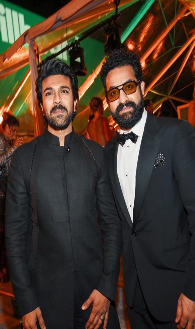 ಗೋಲ್ಡನ್ ಗ್ಲೋಬ್ ನಲ್ಲಿ ತಾರಕ್, ರಾಮ್ ಚರಣ್ ಲುಕ್