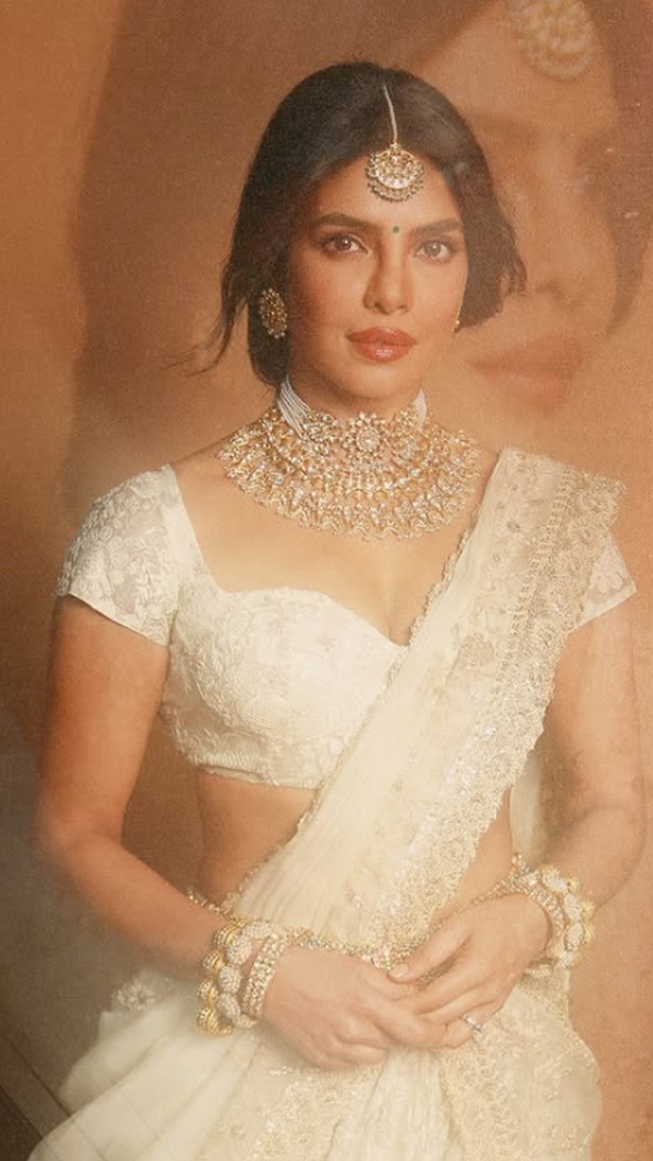 Priyanka Chopra white lehenga